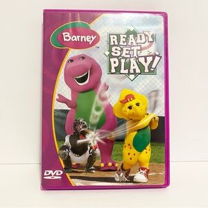 Barney DVD Ready Set Play Sports 2004 Purple Case Y2K Lyons Group Movie Show